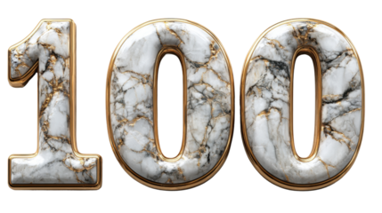 3d silver number 100 isolated on white background