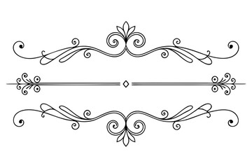 Elegant Line Drawings Decorative Dividers, Swirls, and Frames for Text