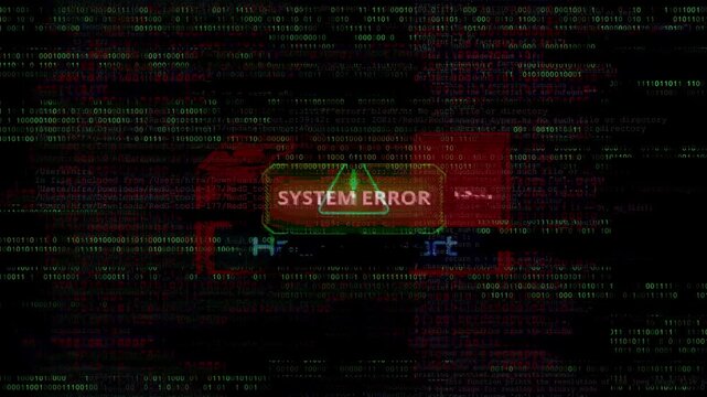 Digital glitch effect noise Computer Screen Code, Glitch Effect, Error System Failure Emergency Error, Virus, Hacked System Screen, Trojan, Malware. Virus code software hack concept. Cyber security