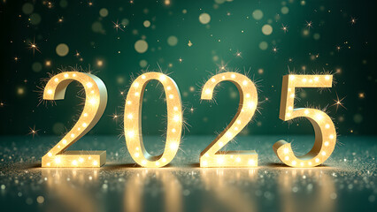 2025 New Year's Eve celebration. Concept of new beginnings, hope, and future.