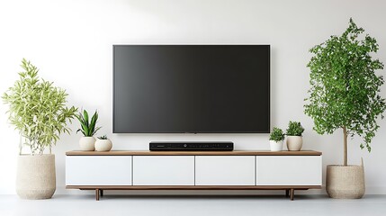 Stylish decoration enhancing a minimalist living space.