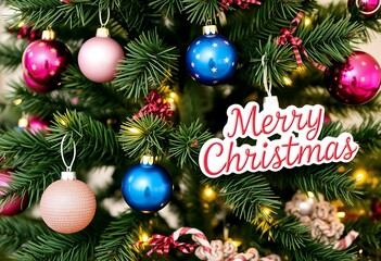 Festive Christmas Tree Ornaments Decor Lights Merry Christmas Sign