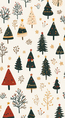christmas trees seamless pattern