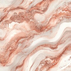 A swirling abstract design featuring rose gold and soft pink hues with glitter accents.
