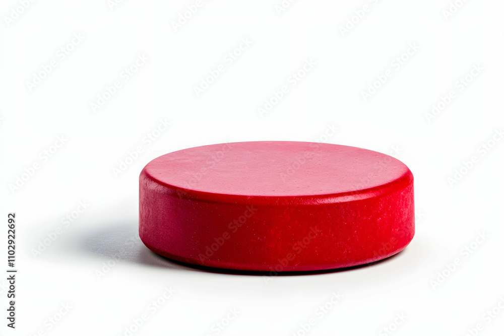 Aufkleber bright red circular object with smooth surface on white background ideal for creative design, art pr