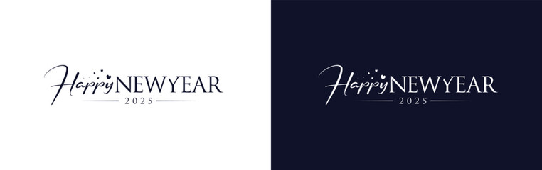 2025 Happy New Year logo design. Vector holiday logo design. Premium 2025 Happy New Year logo design.