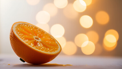 Whole and halved lemon with orange Generative AI