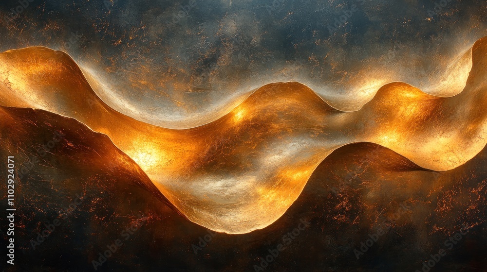 Poster abstract waves of glowing light and texture create a mesmerizing visual experience.