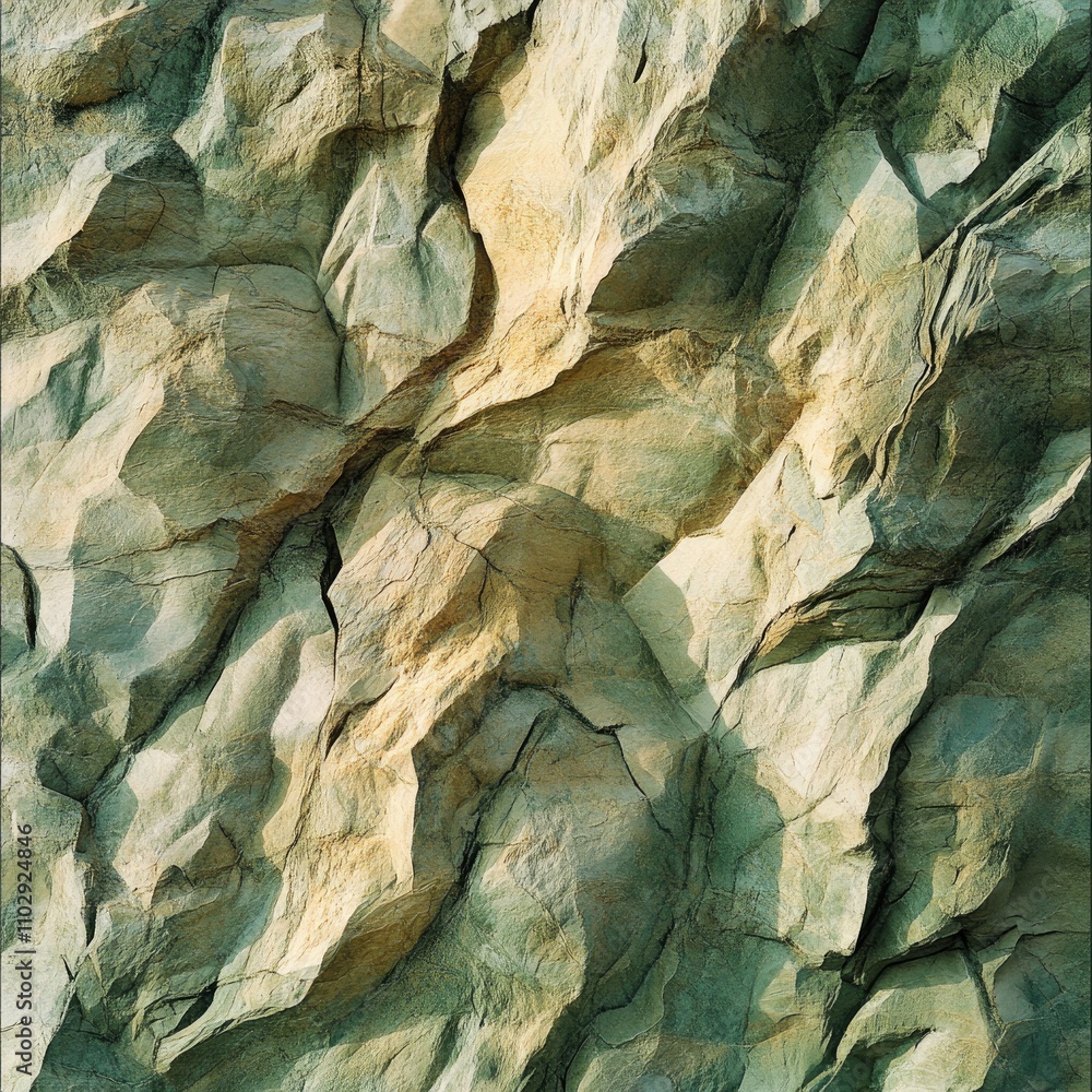 Poster abstract texture of a rocky surface with varied colors and shadows.