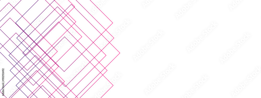 Aufkleber  Light Ornament Technology Vector Panoramic. Isometric squares & Geometric lines. banner design, illustration technology with line pattern. Architecture design with seamless Minimalistic  design