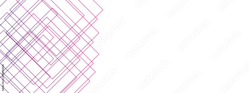 Aufkleber  Light Ornament Technology Vector Panoramic. Isometric squares & Geometric lines. banner design, illustration technology with line pattern. Architecture design with seamless Minimalistic  design