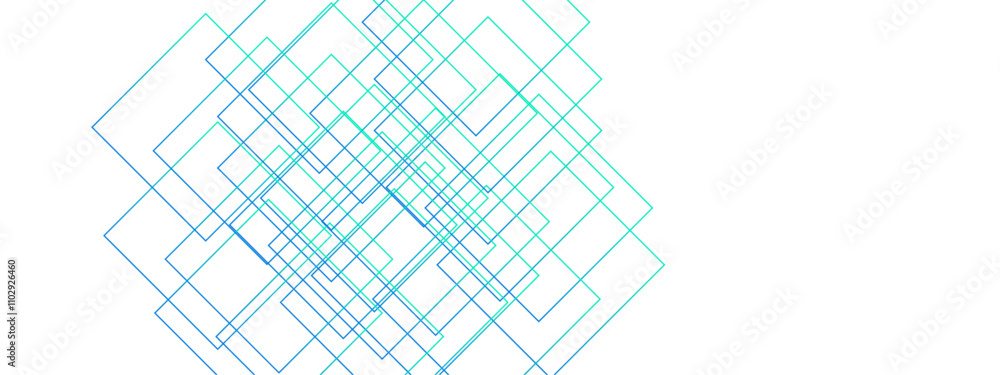 Aufkleber light ornament technology vector panoramic. isometric squares & geometric lines. banner design, illu