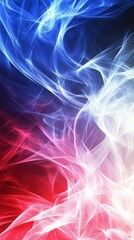 Fototapeta premium Background with abstract flowing waves of blue, white and red colors 