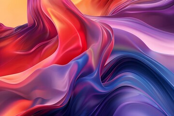 Obraz premium Bold abstract design featuring undulating, multicolored waves with smooth transitions and energetic patterns, perfect for an eye-catching and modern background