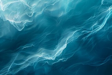 Obraz premium Dreamy blue background with abstract, wave-like textures mimicking the calmness of oceanic depths, creating a fluid and serene wallpaper design
