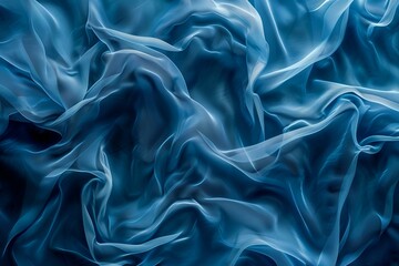 Obraz premium Dreamy blue background with abstract, wave-like textures mimicking the calmness of oceanic depths, creating a fluid and serene wallpaper design