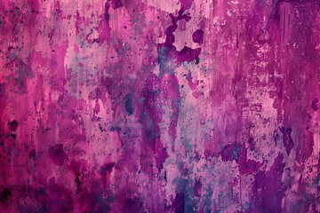 Energetic grunge background featuring bold pink and purple hues with rough textures and vibrant splashes, creating a lively and engaging abstract composition