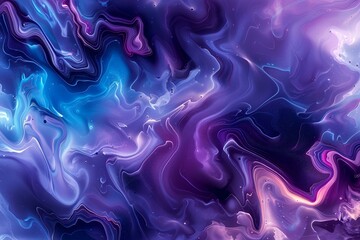 Obraz premium Fluid purple and blue abstract backdrop with rich, overlapping hues, forming a serene and striking pattern with smooth, flowing transitions