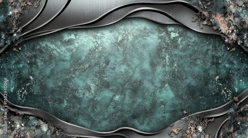 Poster a textured metallic background with an abstract design, suitable for graphic design projects.