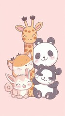 Fototapeta premium Set of funny cartoon animals