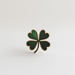 Minimalist green gift card with a single golden shamrock icon in the center