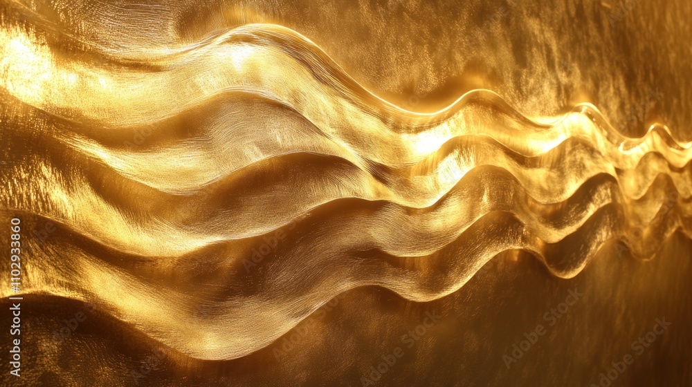 Aufkleber abstract golden waves create a dynamic texture, evoking warmth and elegance.