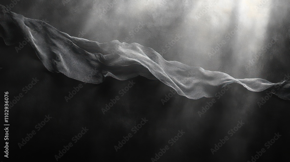 Aufkleber ethereal fabric floating in a misty atmosphere, creating a serene and mystical ambiance.