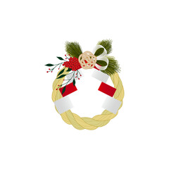 お正月　しめ縄飾りのイラスト