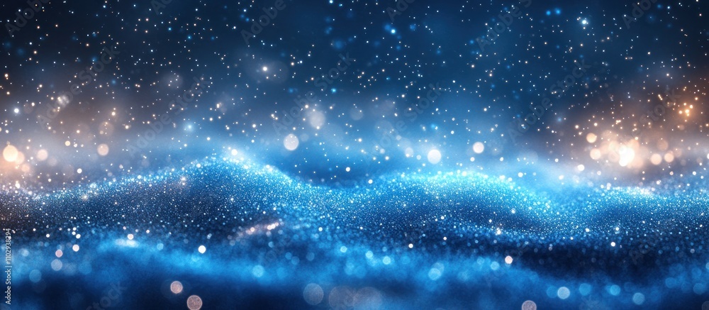 Poster a mesmerizing abstract representation of a starry night sky with shimmering particles.