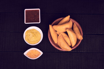 Fried empanadas, typical Colombian food