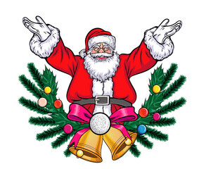 merry christmas santa and snowman reindeer elf in pop art comic style