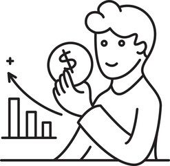 Investor and Graph Illustration
