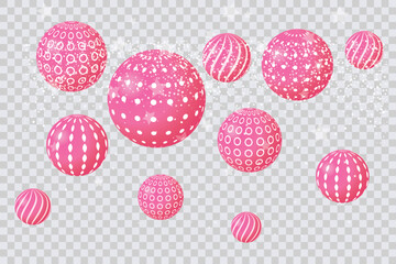 template pink baubles decor modern 3d