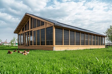 Group of chicken in the modern farm