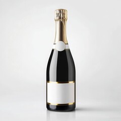 Elegant Champagne Bottle on White Background