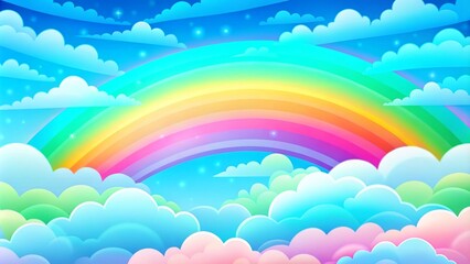 Fototapeta premium Delicate rainbow clouds of pink, purple, turquoise, blue colors. Abstract beautiful sky background. Abstract beautiful sky background. Copy Space. Ideal for designs, wallpapers, posters, ads, and bann