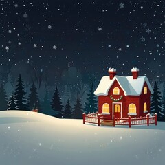 Fototapeta premium Christmas tree with gifts and snow