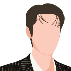 vector illustration of male profile, with white background 