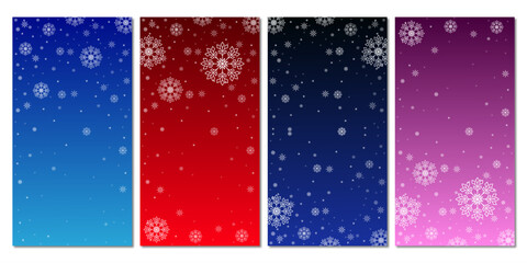 set of christmas banners, Set of christmas vertical background with snowflakes vector eps