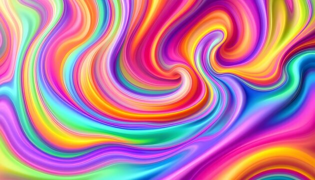 Holographic Neon background, Colorful psychedelic Abstract. Pastel color waves for the Background. Soft holographic pastel unicorn background. Vibrant and fluid visual effect Background