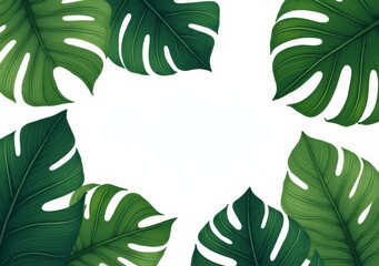 Naklejka premium Tropical leaves on a light background for nature-inspired decor and designs