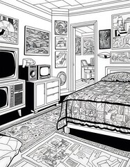 Fototapeta premium interior of a bedroom