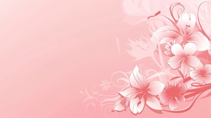 Fototapeta premium Pink Background with Side Flowers - an elegant and romantic floral display. The soft pink tones complement the flowers, adding a touch of charm and sophistication.