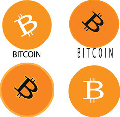 Bitcoin icon set .Bitcoin icon. Criptocurrency symbol. Blockchain technology.