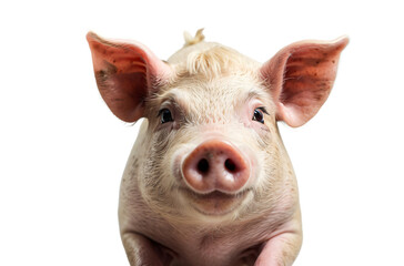 Fototapeta premium A close-up of a smiling pig, showcasing its friendly expression and features.