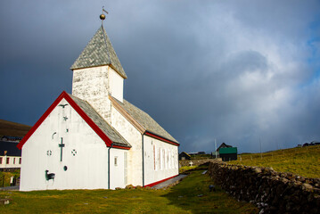 Fototapeta premium Vidareidi Church - Faroe Islands