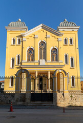 Fototapeta premium Great Synagogue exterior (edirne buyuk sinangog) view in Edirne City of Turkey.