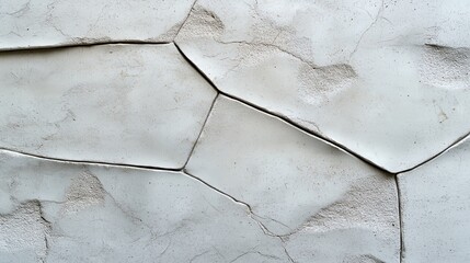 Obraz premium A close-up view of cracked, textured white surface resembling plaster or stone.