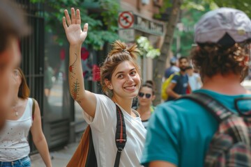 View of unknowns people walking in the streets of Budapest, capital of Hungary and the most...