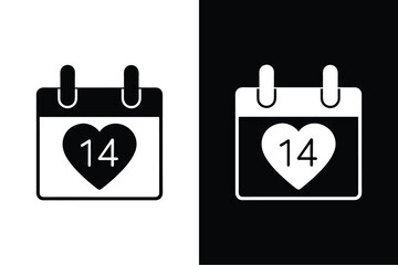 Romantic Reminders. Valentine's Day Heart Calendar Icon Design